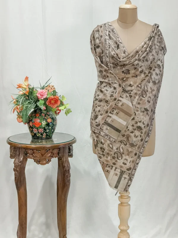 Natural Pashmina Stoles: Shades of Black, White and Brown