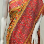Yellow and Pink Modal Silk Kani Saree with Floral Pallu Design front