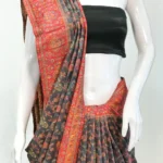 Grey Modal Silk Kani Saree with Floral and Paisley Pallu Design Front