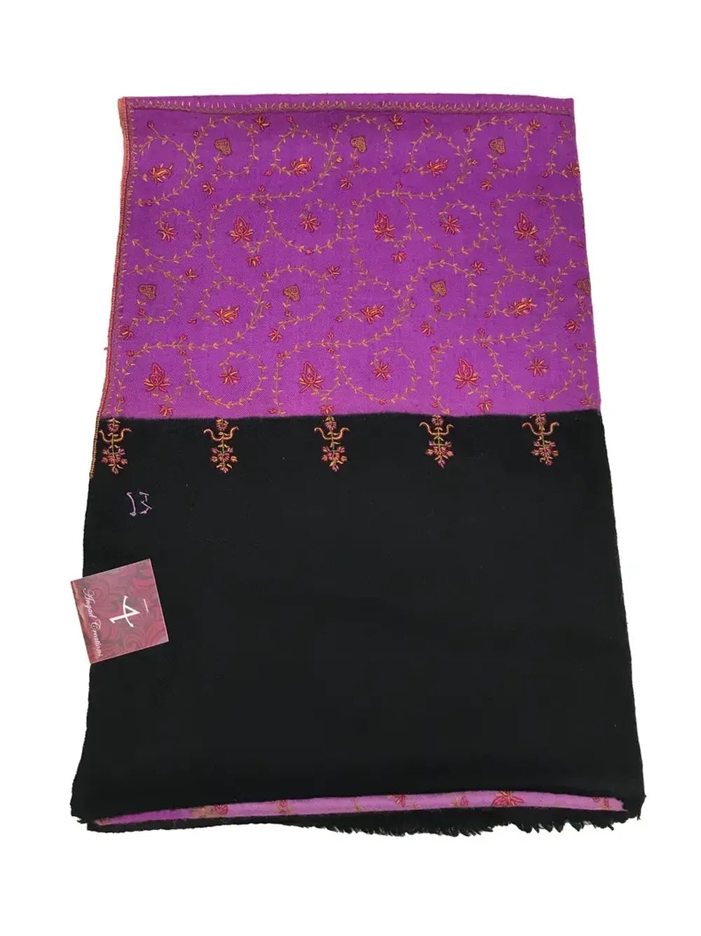Multi Colour Pure Pashmina Shawl With Sozni Hand Embroidery