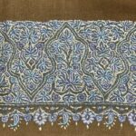 Natural Beige Pure Pashmina Shawl with Sozni Hand Embroidery