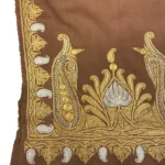 Brown Pure Pashmina Shawl With Zari Hand Embroidery