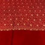 Sozni Hand Embroidered Red Pure Pashmina Shawl