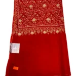 Sozni Hand Embroidered Red Pure Pashmina Shawl