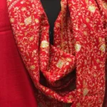 Sozni Hand Embroidered Red Pure Pashmina Shawl