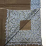 Natural Beige Pure Pashmina Shawl with Sozni Hand Embroidery