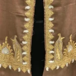 Brown Pure Pashmina Shawl With Zari Hand Embroidery