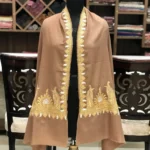 Brown Pure Pashmina Shawl With Zari Hand Embroidery