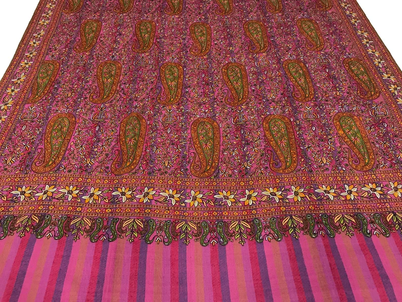 Papier Mache Hand Embroidered Pure Pashmina Shawl.1500921971_qa3o-1 Papier Mache Hand Embroidered Pure Pashmina Shawl