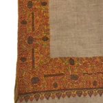 Natural Biege Pure Pashmina Shawl With Sozni hand Embroidery