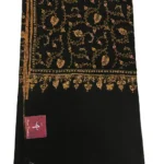 Black Pure Pashmina Shawl With Sozni hand Embroidery