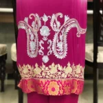 Grey (Pink Double Shaded) Zari & Aari Fusion Kashmiri Woman Suit