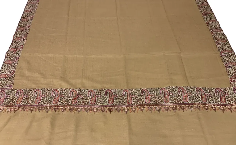 Sozni Hand Embroidered Pure Pashmina Shawl