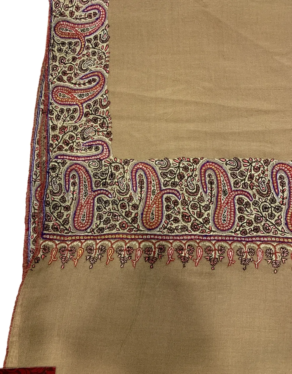 Sozni Hand Embroidered Pure Pashmina Shawl
