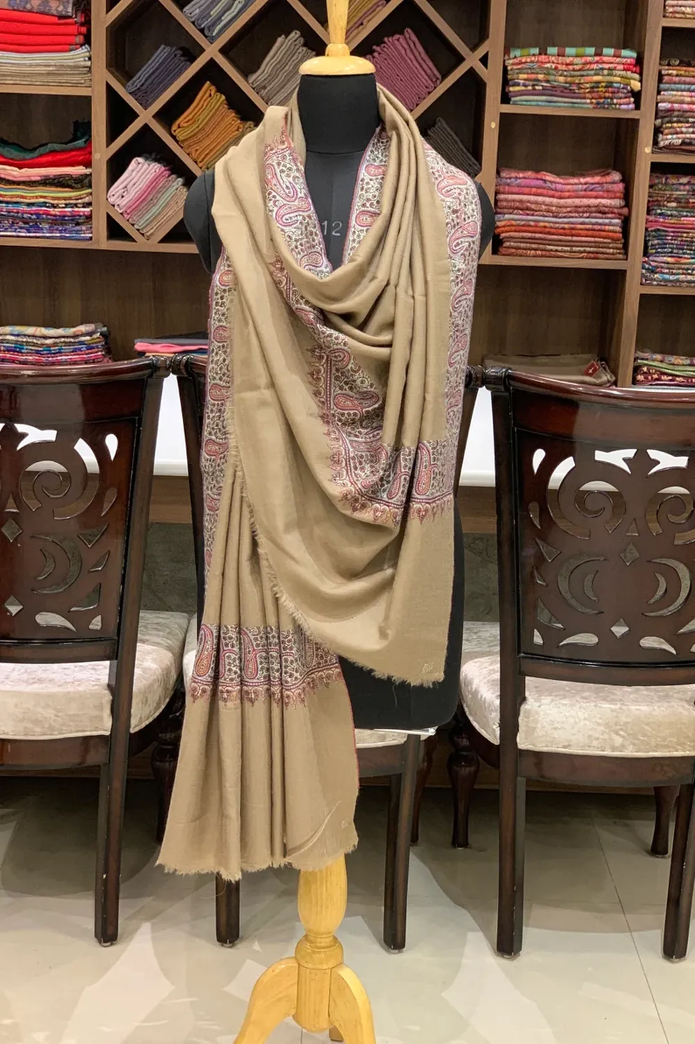 Sozni Hand Embroidered Pure Pashmina Shawl