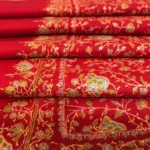 Sozni Hand Embroidered Red Pure Pashmina Shawl