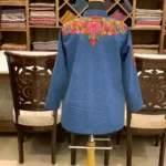 Blue Denim Aari Embroidered Jacket