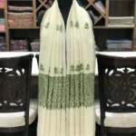 Pure Pashmina Shawl Natural White With Sozni Hand Embroidery