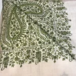 Pure Pashmina Shawl Natural White With Sozni Hand Embroidery