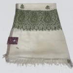 Pure Pashmina Shawl Natural White With Sozni Hand Embroidery