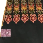 Sozni hand Embroidered Black Pure Pashmina Shawl