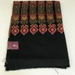Sozni hand Embroidered Black Pure Pashmina Shawl