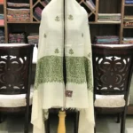 Pure Pashmina Shawl Natural White With Sozni Hand Embroidery