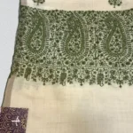 Pure Pashmina Shawl Natural White With Sozni Hand Embroidery