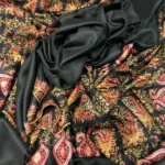 Sozni hand Embroidered Black Pure Pashmina Shawl
