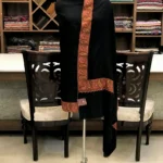 Black Pure Pashmina Shawl With Sozni hand Embroidery