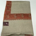 Multi Coloured Paisley Embroidered Natural Pure Pashmina Shawl With Sozni hand Embroidery