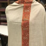Multi Coloured Paisley Embroidered Natural Pure Pashmina Shawl With Sozni hand Embroidery