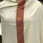 Sozni Hand Embroidered Natural Pure Pashmina Shawl