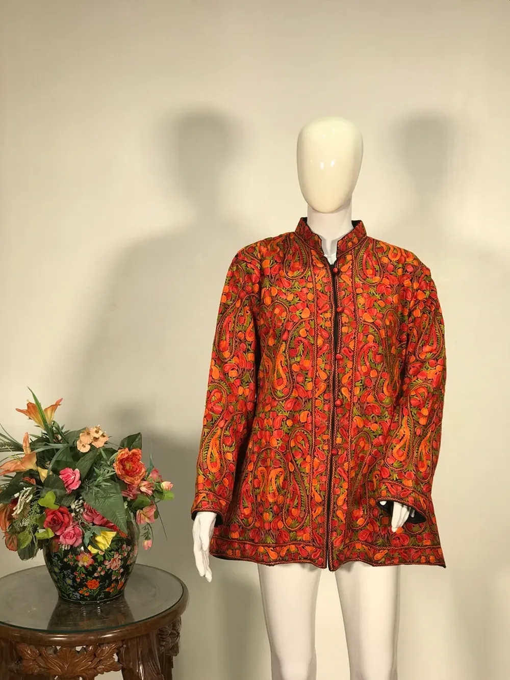 Black Kashmiri Jamawar Embroidered Jacket