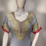 Grey (Pink Double Shaded) Zari & Aari Fusion Kashmiri Woman Suit