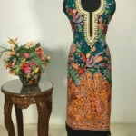 Black Tilla & Aari Fusion Embroidered Kashmiri Suit