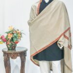 Pure Pashmina Shawl Natural Beige With Sozni Hand Embroidery
