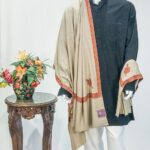 Pure Pashmina Shawl Natural Beige With Sozni Hand Embroidery