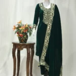 Green Velvet Suit with Intricate Zari & Tilla Embroidery