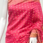 Pink Modal Silk Kani Saree with Floral and Paisley Design Front