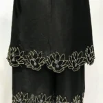 Black Hand Cut Daana Fused With Zardosi Thread Work Crepe Silk Kashmiri Suit