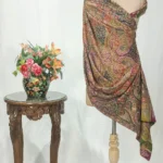 Natural Pure Pashmina Papier Mache and Kalamkari Shawl Wrap