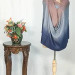 Navy Blue, Sky Blue and Peach Pure Pashmina Ombre Shawl