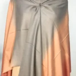 Green and Rust Ombre Pure Pashmina Scarf Front