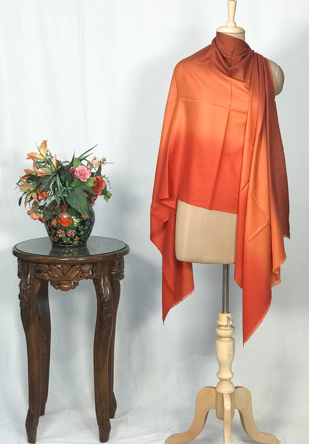 Rust Shades Ombre Pure Pashmina Scarf Rust Shades Ombre Pure Pashmina Scarf