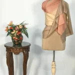 Shades of Peach and Olive Ombre Pure Pashmina Scarf