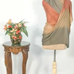 Green, Brown and Peach Pure Pashmina Scarf