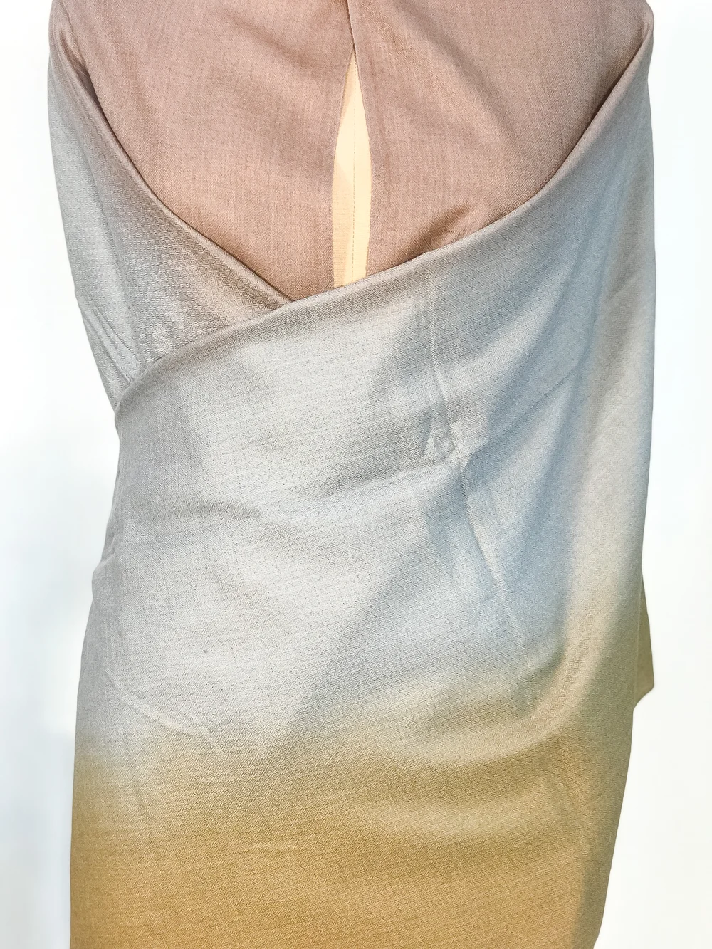 Green, Grey and Mauve Pure Pashmina Scarf Front