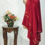 Maroon Pure Wool Shawl with Sozni Embroidery