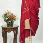 Maroon Pure Wool Shawl with Sozni Embroidery